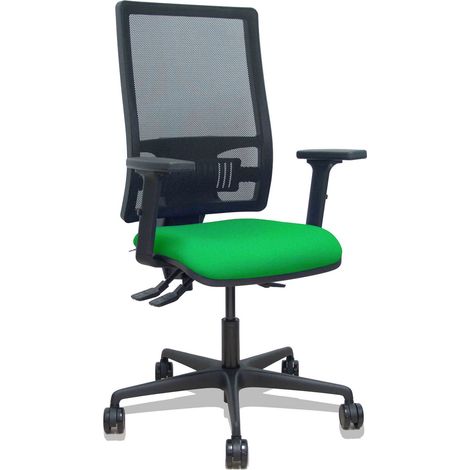 Sedia Bormate asincro in rete nera seduta bali verde 2D braccioli rotelle 65mm