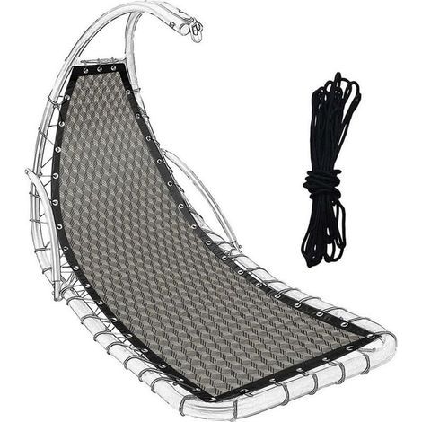 Ersatzstoff für Hängeschaukel aus Textilene, 64 x 197 x 23 cm, schwarzgrau, marineblau, kaffeebraun, khaki, dunkelgrau, rautenförmig (Diamant) (1/5)