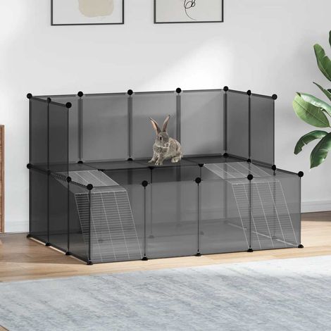 Kleintierkäfig Schwarz 143x107x93 cm PP und Stahl