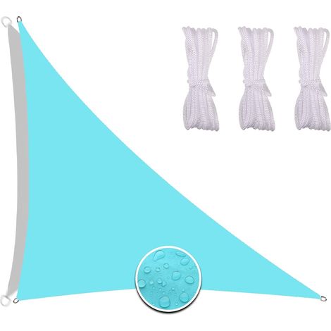 Waterproof Shade Sail 3X4X5M, Quick Dry Shade Sail Multifunction Shade Cloth Oxford Fabric Includes Fixing Rope for Patio Lake Blue (1/5)