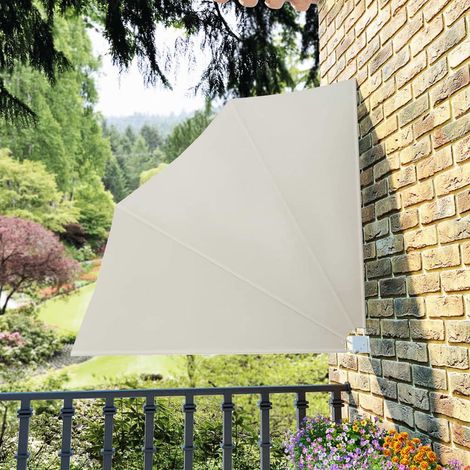 Tenda laterale pieghevole per balcone - Tenda da sole da giardino impermeabile color crema 140x140 cm BV291521 - BonneVie (1/5)