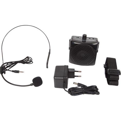 HQ-Power Amplificador de Voz portátil, con Auriculares y Correa de Transporte, 5 W, Negro (1/5)