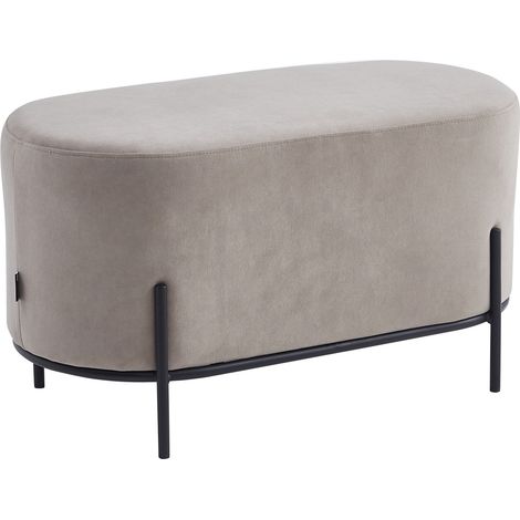 Banco tapizado en terciopelo beige de SENA