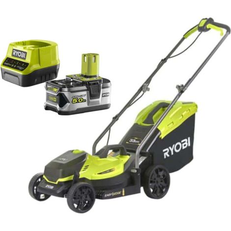 Pack RYOBI Tondeuse poussée 18V One+ OLM1833B - 1 Batterie 5.0Ah - 1 Chargeur rapide RC18120-150 (1/5)