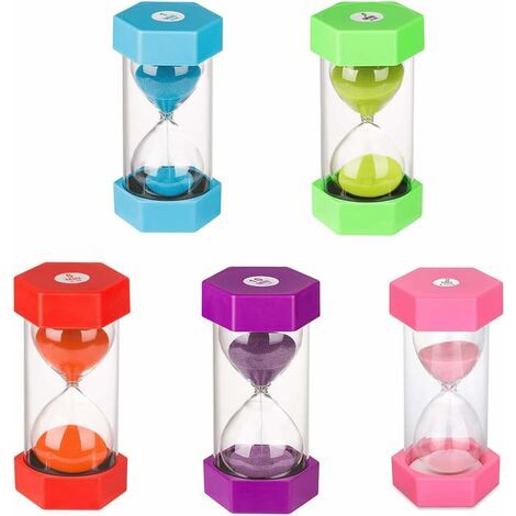 5 Pièces Sabliers Horloge de Sable Sablier pour Enfants Minuteur de Compte à rebours 5、10、15、20、30 Minutes pour brossage de Dents Douche Enfants Jouet Cadeaux Cuisine Bureau A Domicile Deco (1/5)