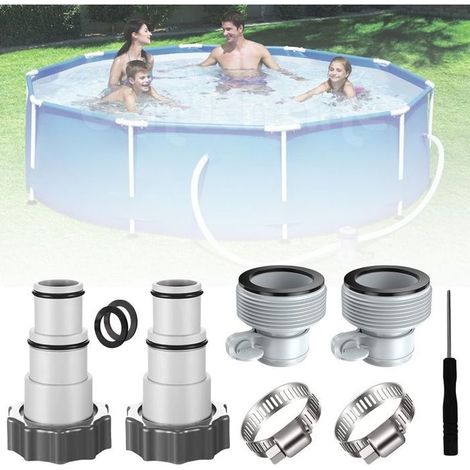 Convient aux raccords de tuyaux de piscine de diamètres 32 et 38 mm, avec filetage interne pour un montage facile. (1/5)