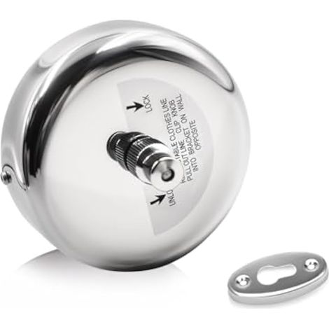 304 en Acier Inoxydable rétractable étendoir Séchoir à Linge avec Corde réglable 2,8 m Line pour Salle de Bain,Finition polie (1/4)