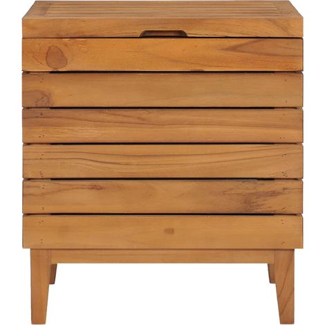 INLIFE Panier à linge 40x30x45 cm Bois de teck massif (1/5)