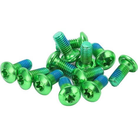 12pcs M5x11.5mm Vis de Frein à Disque VTT, Boulons en Alliage pour Rotor de Frein, Kit de 12 Pièces Vert (1/5)
