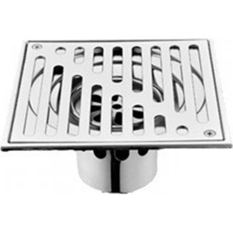 Siphon Sol Acier Inox 110x110mm Anti-Odeur Carre Douche (1/4)
