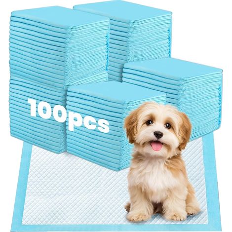 Lot de 100 tapis de dressage jetables pour chien Bleu 60 x 60 cm (1/5)