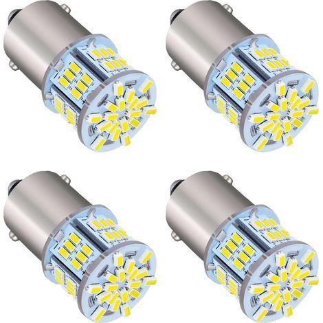 Ampoule LED Voiture. 4 Pièces 1156 Blanc Highlight Lamps 12V. Ampoules Clignotant LED pour Feux de Recul de Voiture