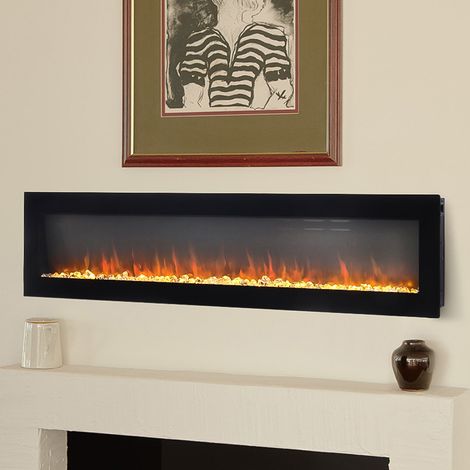 40 Inch Wall Mount Freestanding Electric Fireplace 9 Flame Colors with Remote Control (1/5)