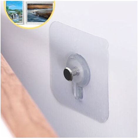 4-teiliges Set transparenter, extrem stabiler Handtuch-/Bademantelhalter mit Uhrfunktion – kein Bohren erforderlich – selbstklebend – keine Schrauben oder Dübel – Super-Aufhänger-Set (1/5)