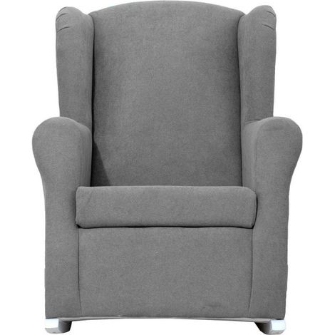 Sedia a dondolo per bambini poliestere grigia scura 104x69x75cm
