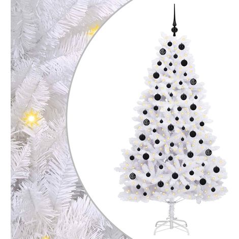 Künstlicher klappbarer Weihnachtsbaum Weiß 180 cm PVC und Stahl vidaXL
