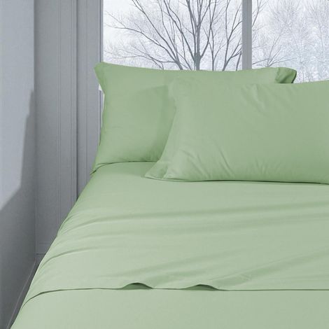 Completo Lenzuolo Invernale Flanella Tinta Unita Verde – 100% Cotone Felpato, Anti-Pilling, Caldo & Morbido, Made in Italy 1 piazza e mezza (1/4)