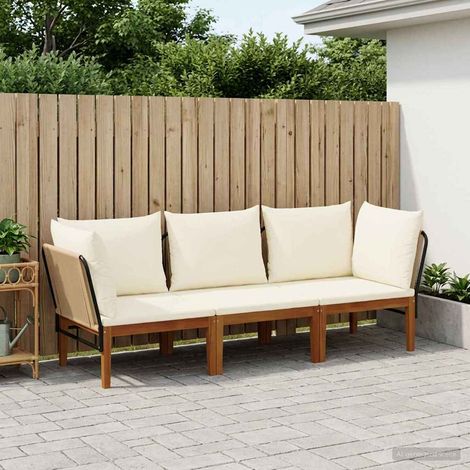 vidaXL 3 pc Bois d'acacia massif et corde Naturel (1/5)