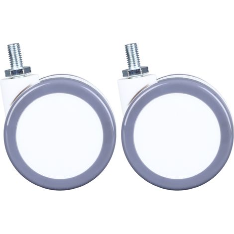 Ortviai Roulettes pivotantes silencieuses 2,5 pouces (63 mm) – 2 pièces, charge 30 kg, pour meubles et matériel médical