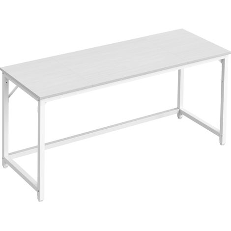 VASAGLE Bureau d'Ordinateur, Table, 160 x 60 x 76 cm, pour Bureau, Chambre, Salon, Cadre en Métal, Blanc Érable et Blanc Nacré (1/5)