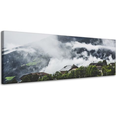 Lienzo impreso Naturaleza Montañas en la niebla 120x40 cm