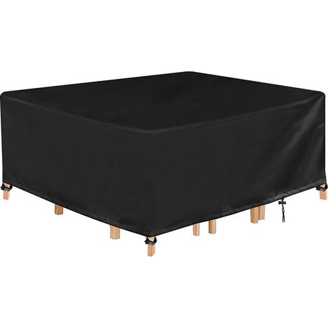 Funda para muebles de jardín de 213 x 131 x 74 cm, tela Oxford 210d, funda protectora impermeable para mesa, lona resistente al viento, a la lluvia y a los rayos UV, resistente a los desgarros. (1/5)