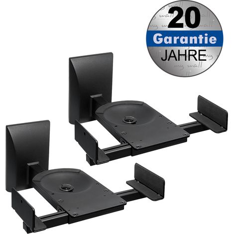 mywall HB5L HB 5L - Soporte de pared para altavoz (inclinación+giro ajustable sin herramientas, 25 kg), color negro, 1 par