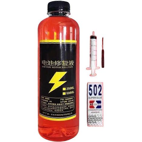 Solution de réparation et de régénération de batterie pour véhicules (500 ml), couleur : A (1/4)