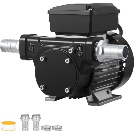 Pompe Transfert Carburant 230 V CA Pompe Transfert Diesel Électrique 60 L/min, Hauteur d'Aspiration Max 2,4 m, Hauteur de Refoulement Max 13,7 m, pour Kérosène, Biodiesel, de Machines Agricoles (1/5)