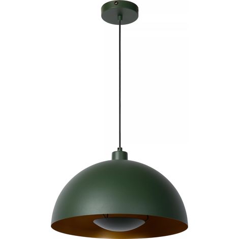 Lampada a sospensione verde interno oro Siemon E27 Lucide (1/5)