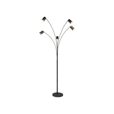 Trio Lighting Lámpara de pie MARLEY negro 5xGU10 orientable 180 cm con interruptor IP20 (sin bombillas) (1/5)