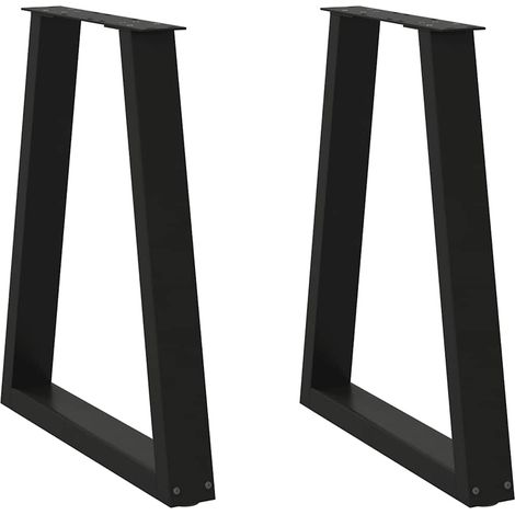 Esstischbeine V-Form 2 Stk. Schwarz 60x(72-73,3) cm Stahl