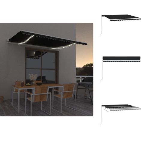 Markisen - Living Markise Manuell Einziehbar mit LED 400x350 cm Anthrazit (1/5)