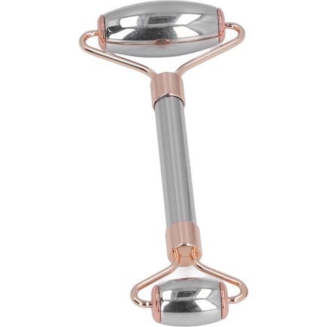Rouleau de massage facial en acier inoxydable, rouleau de soin du visage à main, double tête avec bille métallique, bâtonnet de massage pour le visage (1/5)