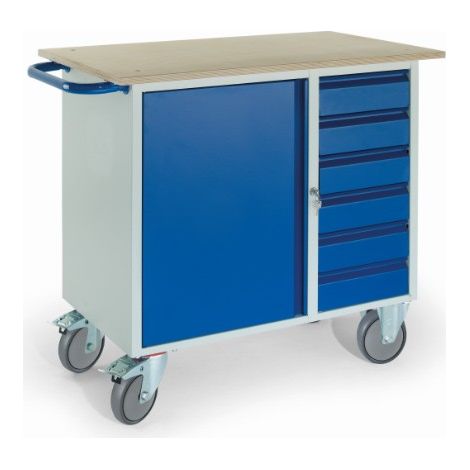 Rollcart Montagewagen mit 6 Schubladen und Stahlschrank