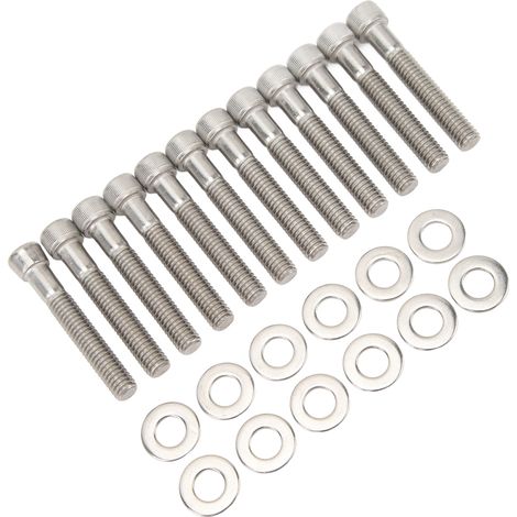 Kit de Boulons de Culasse en Acier Inoxydable 304 Poli Renforcé Remplacement pour FORD SMALL BLOCK SBF 289 302 5.0L 351W (1/5)