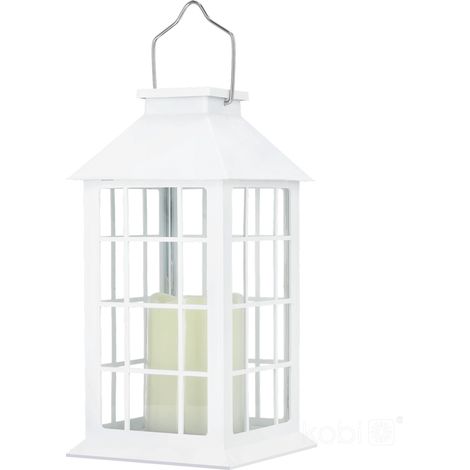 Lanterne solaire décorative rétro blanche LED 0,02 W 2700 K IP44 CANDELIO Kobi (1/4)