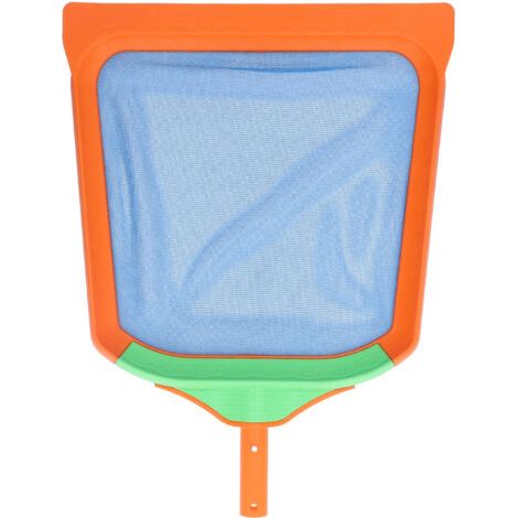 Pool skimmer net with plastic frame for cleaning the surface of swimming pools, jacuzzis, spas, fountains
