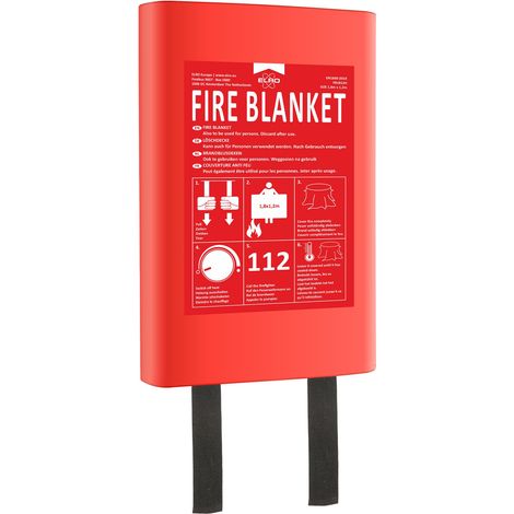 Couverture Anti-feu 1,8 m x 1,2 m pour recouvrir Les Personnes Cuisine, Bureau, Barbecue, Camping, Sécurité d’Urgence Boîtier Rigide Fibre de Verre (1/5)