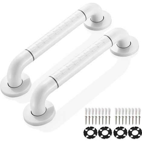 Rutschfest Haltegriffe 2 Stück Edelstahl für WC Bad, Dusche Wandhaltegriff Ø35mm Badewannengriff Duschgriff Badewanne Treppenhandlauf Sicherheitsgriff 35cm für Senioren Kinder Schwangere