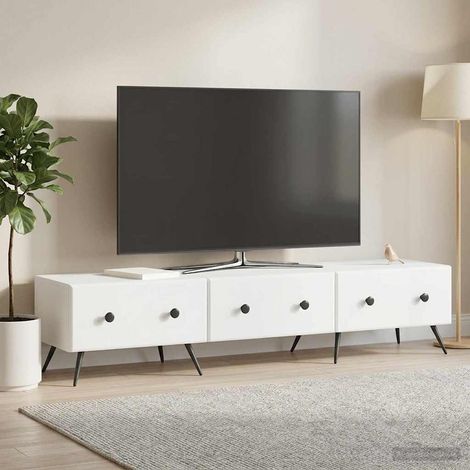 vidaXL Mobile TV Bianco 147 x 34,5 x 30 cm Legno ingegnerizzato (1/5)