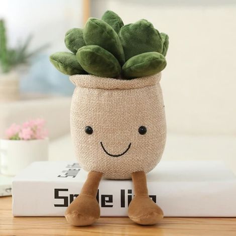 Plante en peluche - Succulente artificielle en pot - Décoration intérieure salon chambre canapé lit - 25 cm (1/2)