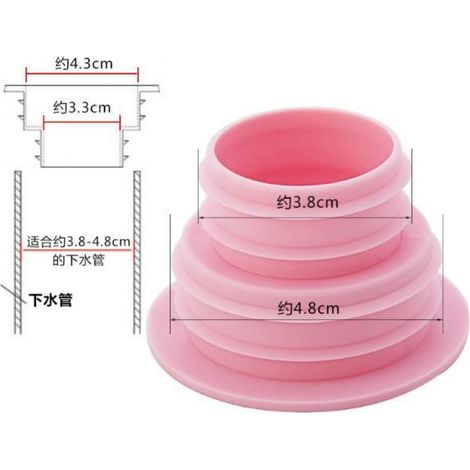Tuyau Connecteur Lavabo - Rose - Anti-Odeur - PVC - Facile à Installer (1/4)