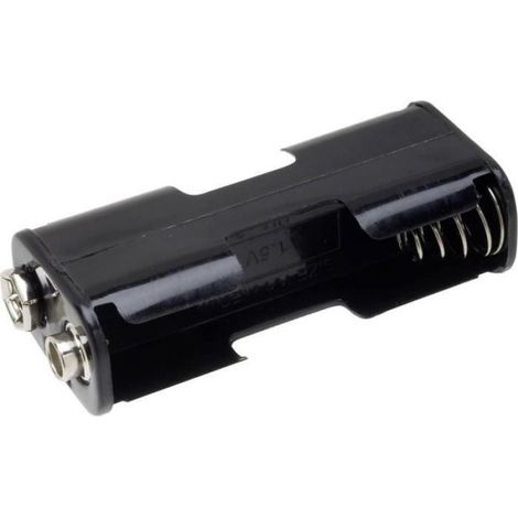 Support De Pile - 2 Emplacements Pour Piles LR6 AA - Connexion Par Bouton-Poussoir - Lot De 1
