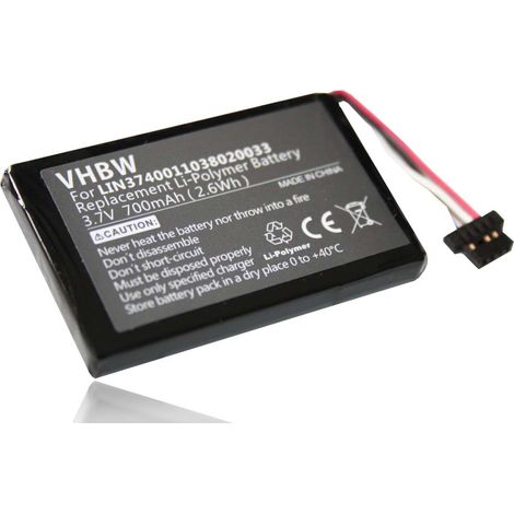 vhbw Akku Ersatz für Navigon LIN3740011038020033, LIN3740011040008007 für GPS Navigation Navi (700mAh, 3,7V, Li-Polymer)