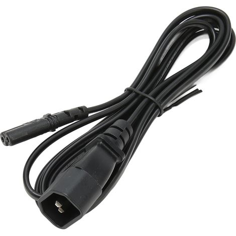 Câble adaptateur secteur IEC320 C14 vers C7 mâle-femelle pour moniteur LCD, imprimante et appareil photo numérique (2 m). (1/5)