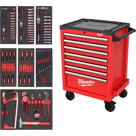 Werkstattwagen Universal Version mit Bestückung rot 131-teilig Milwaukee