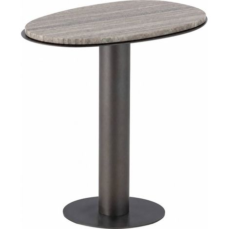 Table d'appoint marbre et métal contemporaine - Gris (1/5)