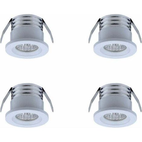 Lot de 4 mini spots LED encastrables, 3 W, blanc chaud Blanc (1/3)