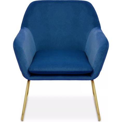 Interiors by Premier Midnight Velvet Armchair with Gold Legs, Easy Care Velvet Chairs, Indoor Dining with Velvet Dinner Chair (1/5)